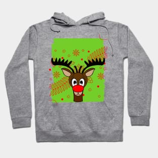 REINDEER Merry Christmas Red Nose Reindeer Hoodie